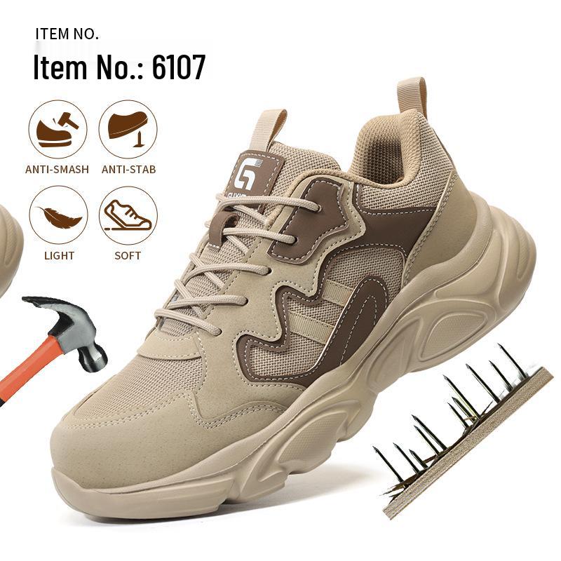 Men's Steel Toe Safety Shoes, Anti-Smash, Anti-Puncture, Non-Slip, Wear-Resistant, Comfortable Work Shoes.