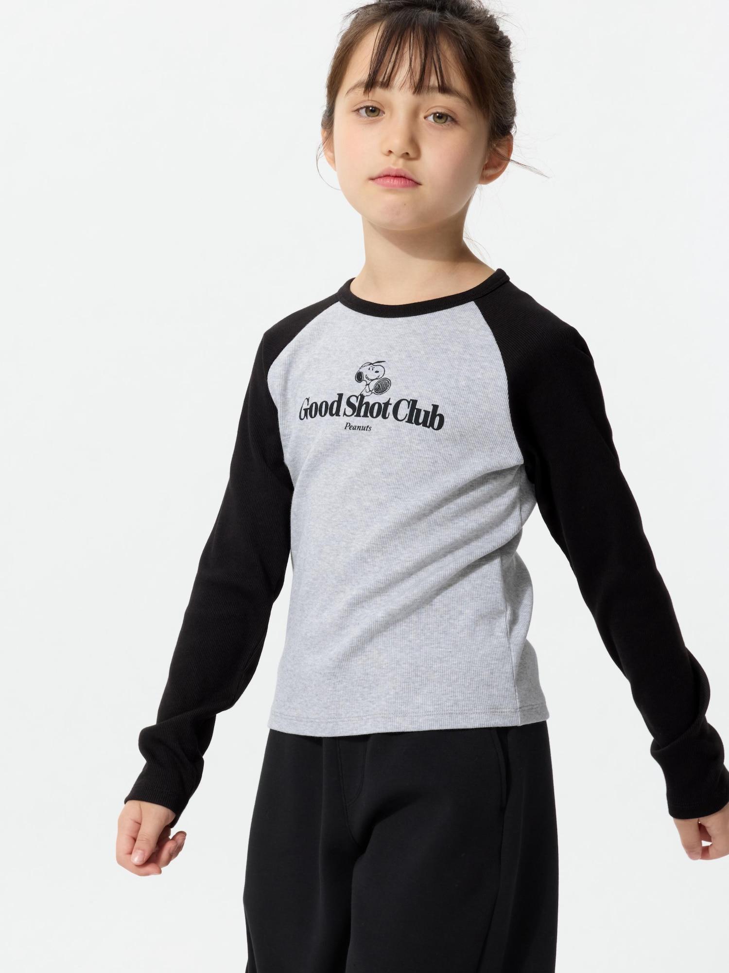 

Uniqlo Девочки PeanUTs SofT Lip UT Графическая футболка с длинным рукавом C 09 BLACK/KIDS 120