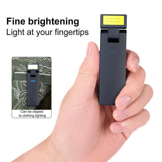 180 Degrees Rotating Mini Flashlight Super Bright Rechargeable Magnetic Portable Work Light Camping Emergency Clip-on Handheld Flash Lamp