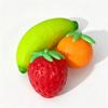 Schylling Needoh Groovy Strawberry Banana Orange Fruit 3 Pack Set Fast Rebound Stress Relief Ball Anxiety Squeeze Sensory Toy