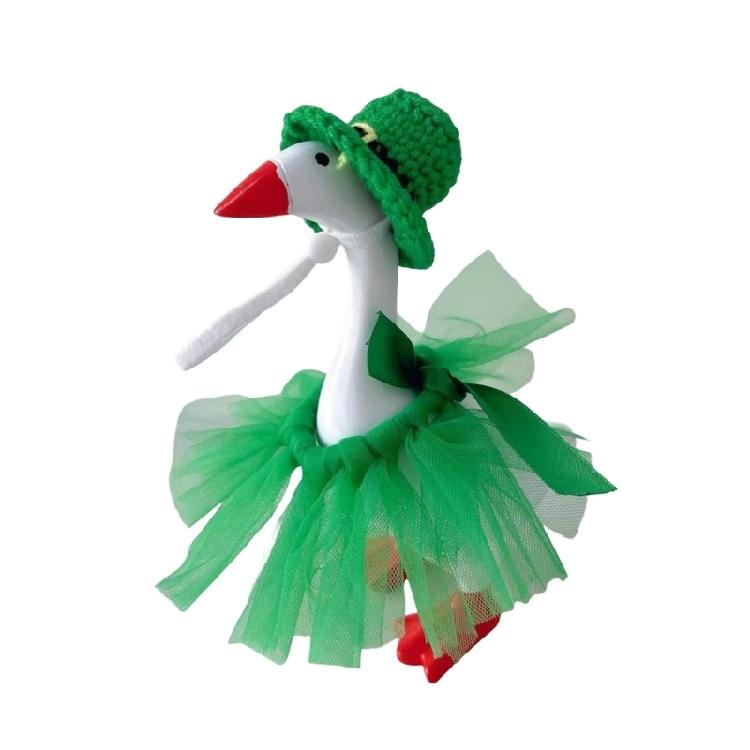 

Irish Festival Geese Dress Costume Porch Geese Statue Decorative Outfit For Porch Figurine Spring Festival Decoration 1