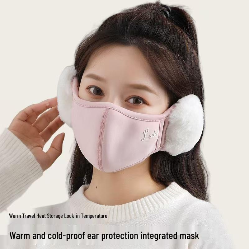 Women's Velvet Thickened Earphone Mask - Winter Warmth, Windproof, and Face Slimming
