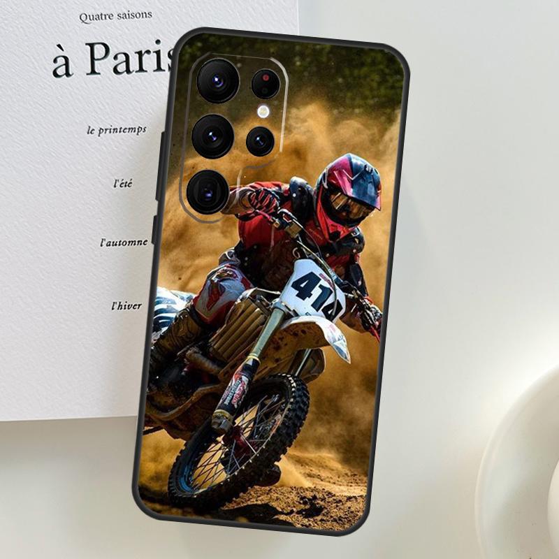Moto Cross Motorcycle Sports Case For Samsung Galaxy S26 Ultra S25 S23 S22 S21 S24 Ultra S10 S20 Plus S25 FE Phone Cover