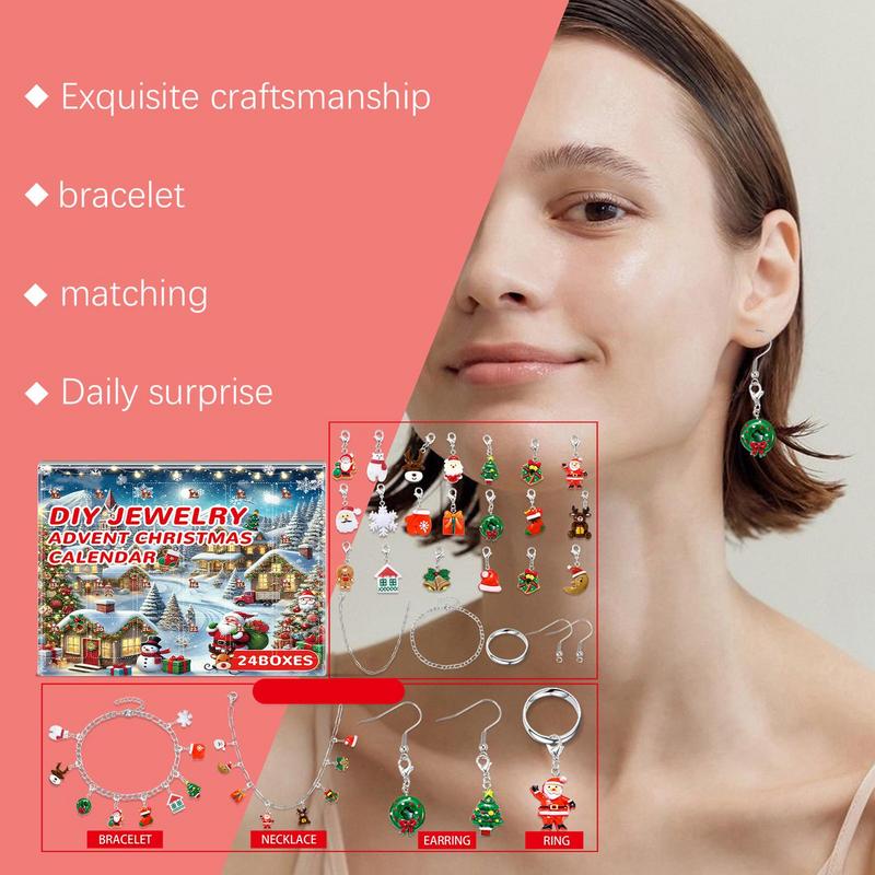 Christmas Jewelry Advent Calendar Jewelry Making Kit For Girls Countdown Calendar Charm Pendant For Jewelry Making Christmas