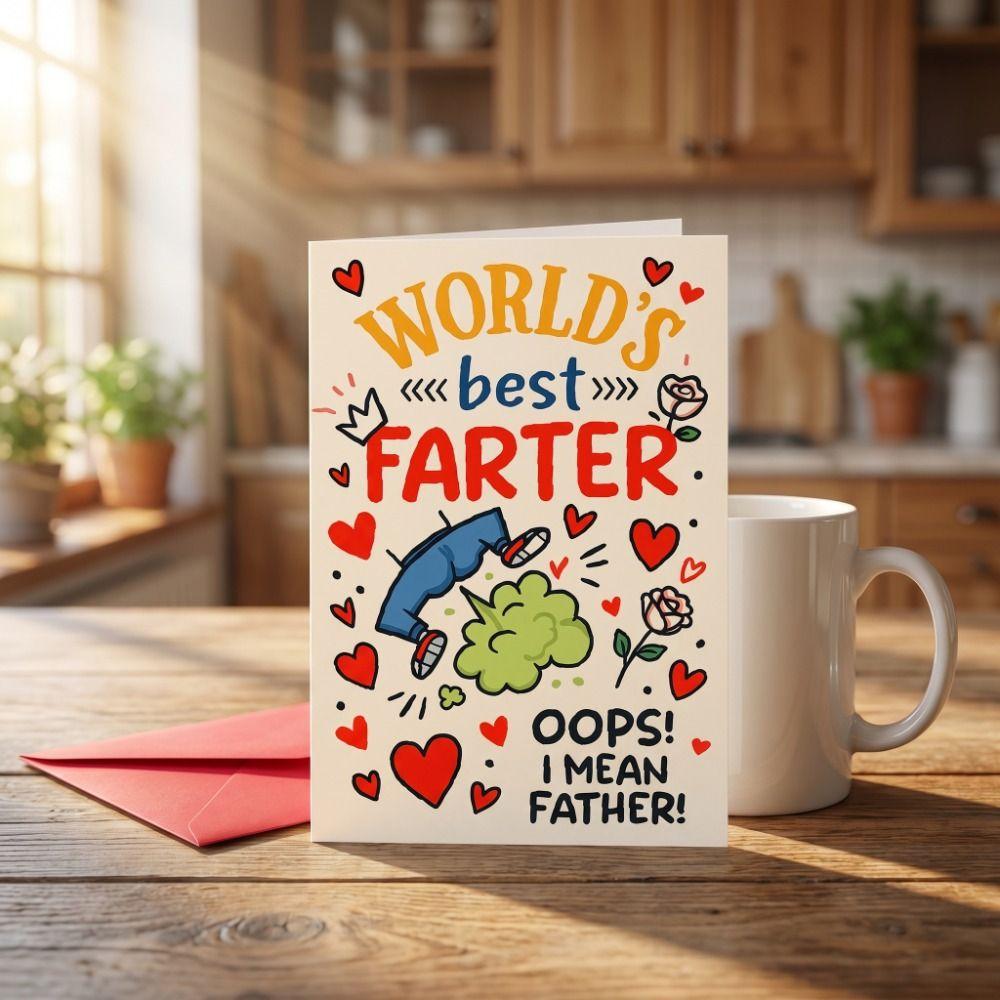 With Envelope Dad Greeting Card Humorous Message Father's Day Gifts Invitation Card For Papa