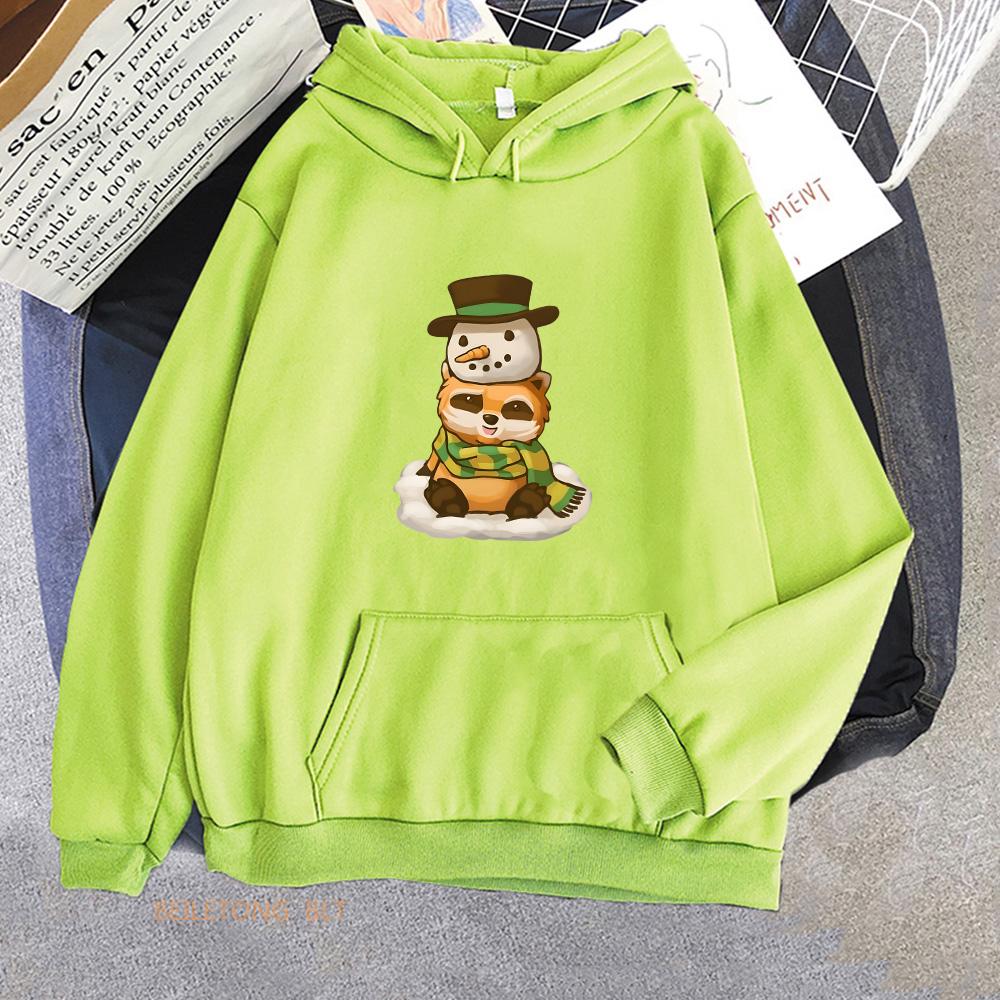 Game Project Zomboid Spiffo Raccoon Hoodies Streetwear Casual Women/Men Hooded Sweatshirts with Pocket Cartoon Kawaii Pullovers