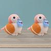 Miniature Wood Bird Art Statue Elegant Bird Figurine In Watercolor Style Lightweight Collectible Figurines For Living Room