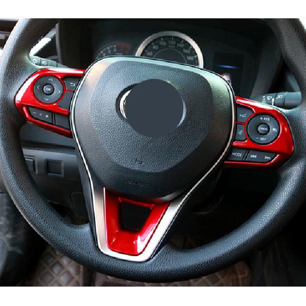 Red Steering Wheel Trim 3pcs For Toyota Corolla Cross -2024