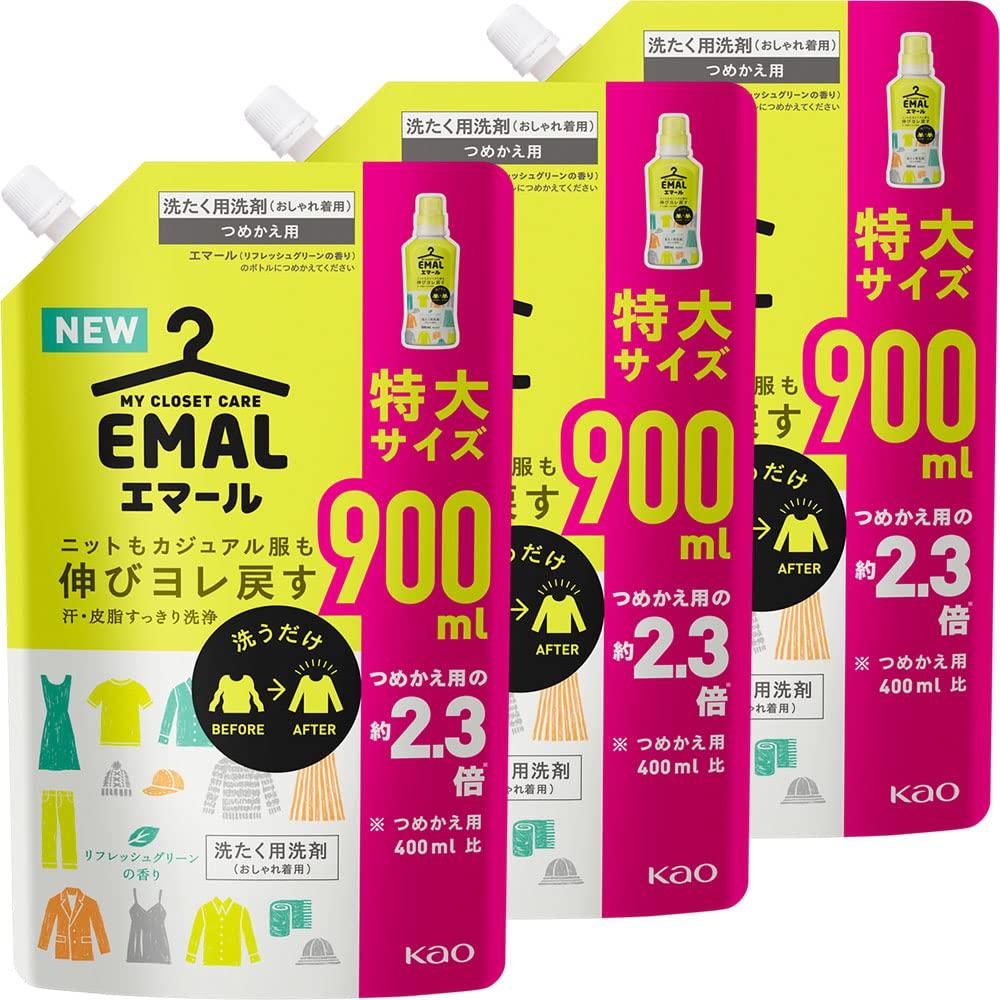 

Bulk EMAL Liquid Laundry Refreshing Green 900ml x 3 Refills Purchase Detergent, Scent,