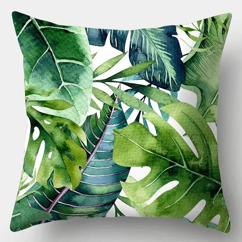Sofa Simple Cushion Pillow Case Tropical Plant Print Decorative Cushion Cover Living Room Luxury Art Home