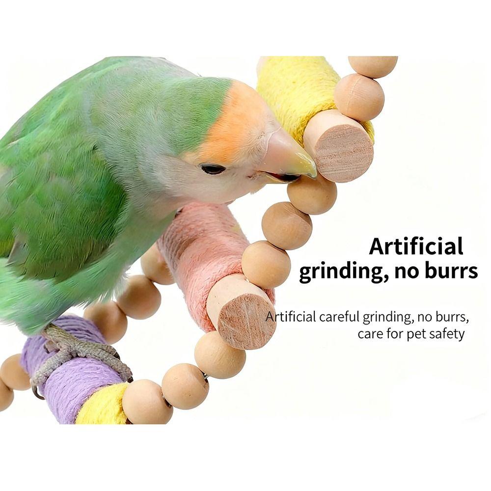 Hanging Parrot Climbing Toy Colorful Wood Bird Perch High-quality Bird Cage Decoration  Cockatiels
