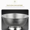 Stainless Steel Colander With Double Handle Food Pasta Strainer Basket With Self-Draining Solid Ring Base Fine Mesh Filter