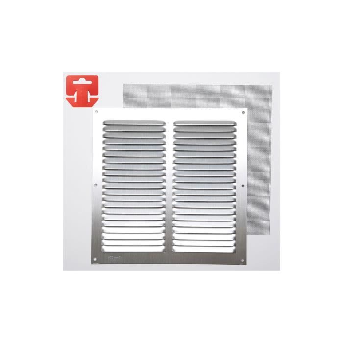 Gitter med insektnett Aluminium 0.6 Naturfarge 250x250mm (G)