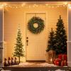24 Inch Christmas Norfolk Pine Wreath for Front Door Artificial Greenery Cedar Wreath with Red Berry for Farmhouse Indoor Outdoor