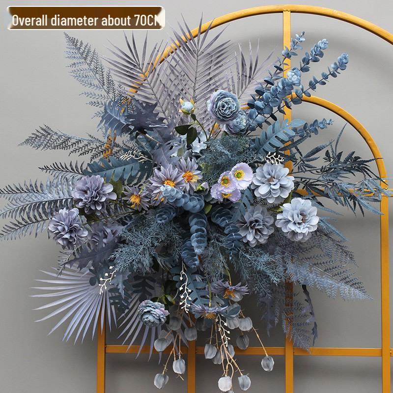 Large Wedding Aisle Runner with Silk Eucalyptus Flowers