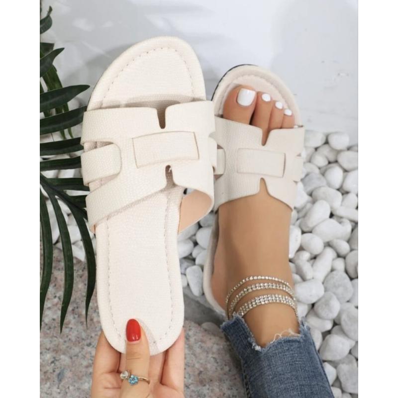 Große flache Sandalen für den Sommer, verschleißfeste Hausschuhe, bonbonfarbene Hausschuhe