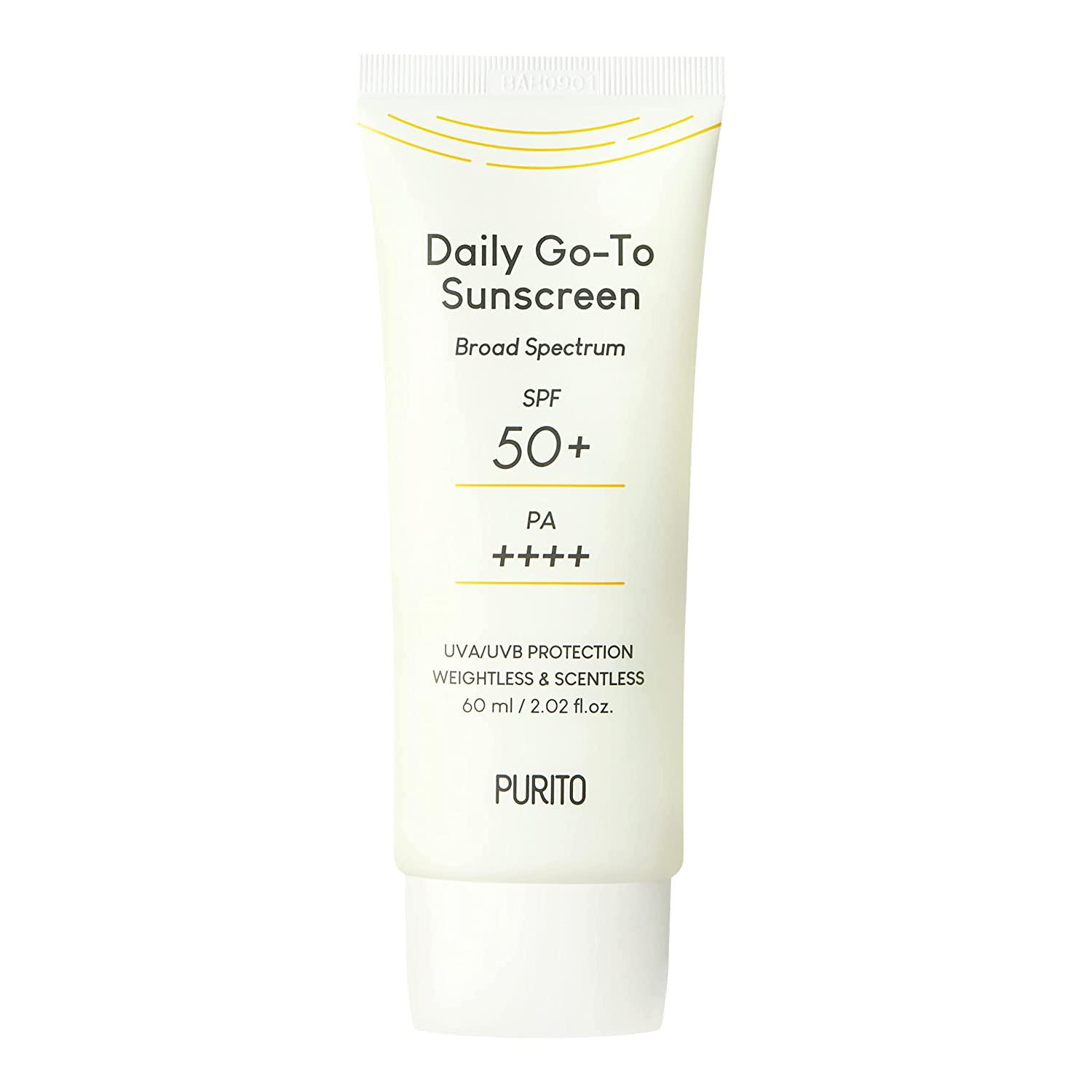 

PURITO Солнцезащитный крем на каждый день (60 мл 2,02 жидких унции.) SPF 50+ PA ++++ Безопасные ингредиенты, Защита от UVA/UVB, Широкий спектр, Успокаивающий, Успокаивающий