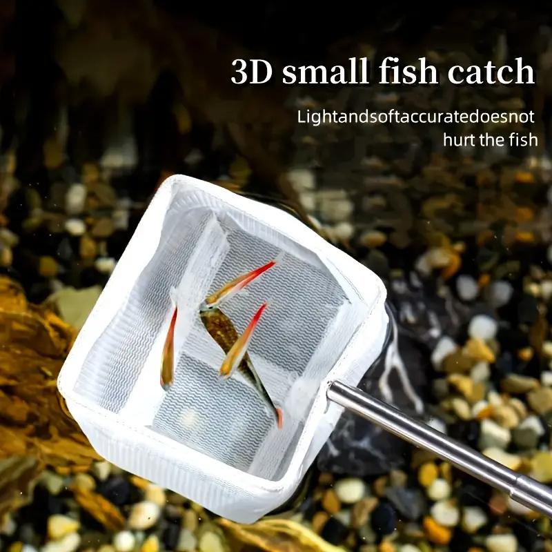 Square Round Stainless Steel Handle Aquarium Net Dip Net Fishing Gear for Catching Ornamental Fish Shrimp Tank Clean Accessories