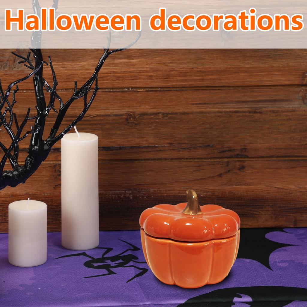 Halloween Ceramic Candle Cup Pumpkin Bowl Decoration