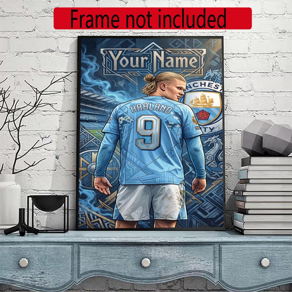 Haaland Customize Your Name Diamond Painting Round Diamond Diy Frameless Holiday Artwork Suitable For Home Office Wall Decoration