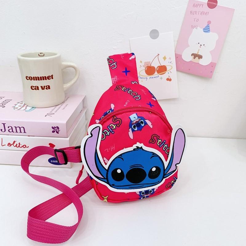Lilo Stitch Cartoon Kids Chest Bag With Polyester Material For Daily School Use