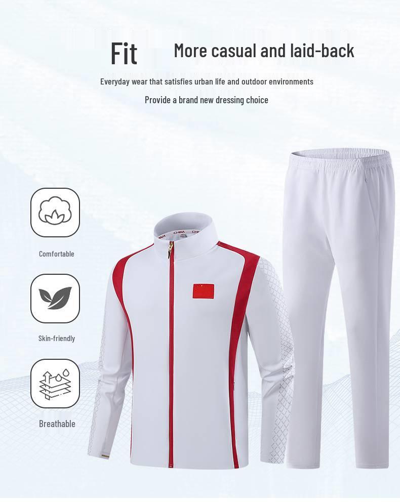 Chinese Team Tracksuit: Men's & Women's Award Ceremony Outfits, Wushu National Costume, Coach Sportswear, School Class Uniforms with Print.