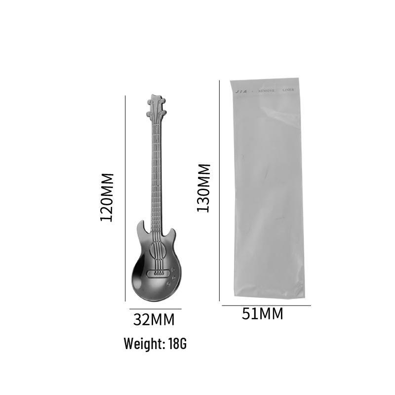 304 Stainless Steel Colorful Guitar Coffee & Dessert Stirring Spoon
