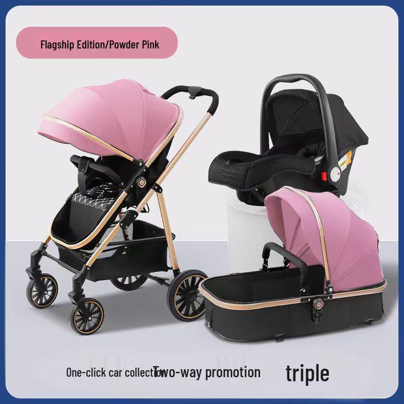 Lightweight Reversible Stroller with Dining Tray - Four-Wheel, Folding, for Infants and Toddlers