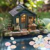 CoCud Mini Resin Flowers, 0.94 Inch Diameter, Miniature Lotus Flowers for Dollhouses, Colorful Color Scheme - (Uses: Fairy Garden, Dollhouse, Party