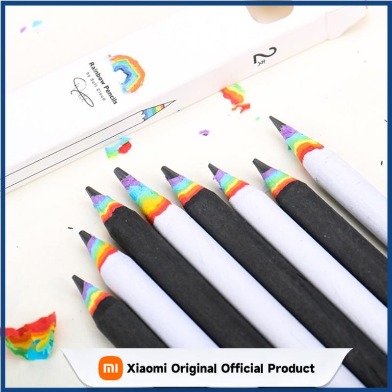 Xiaomi 2026 Stationery Rainbow Pencil HB Pencil Black and White Suit Creative Personality Student Pencil Rainbow Pencil