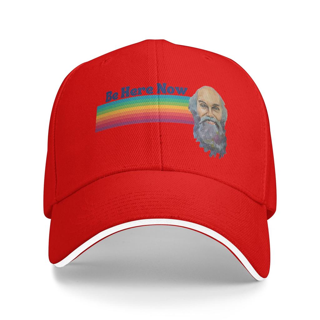 Ram Dass Be Here Now Rainbow Sun Baseball Cap Summer Men Adult  Design Trucker Hat Adjustable Fashion Outdoor Gym Baseball Caps