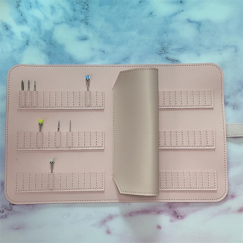 

84-Slot Nail Drill Bit Leather Storage Pouch