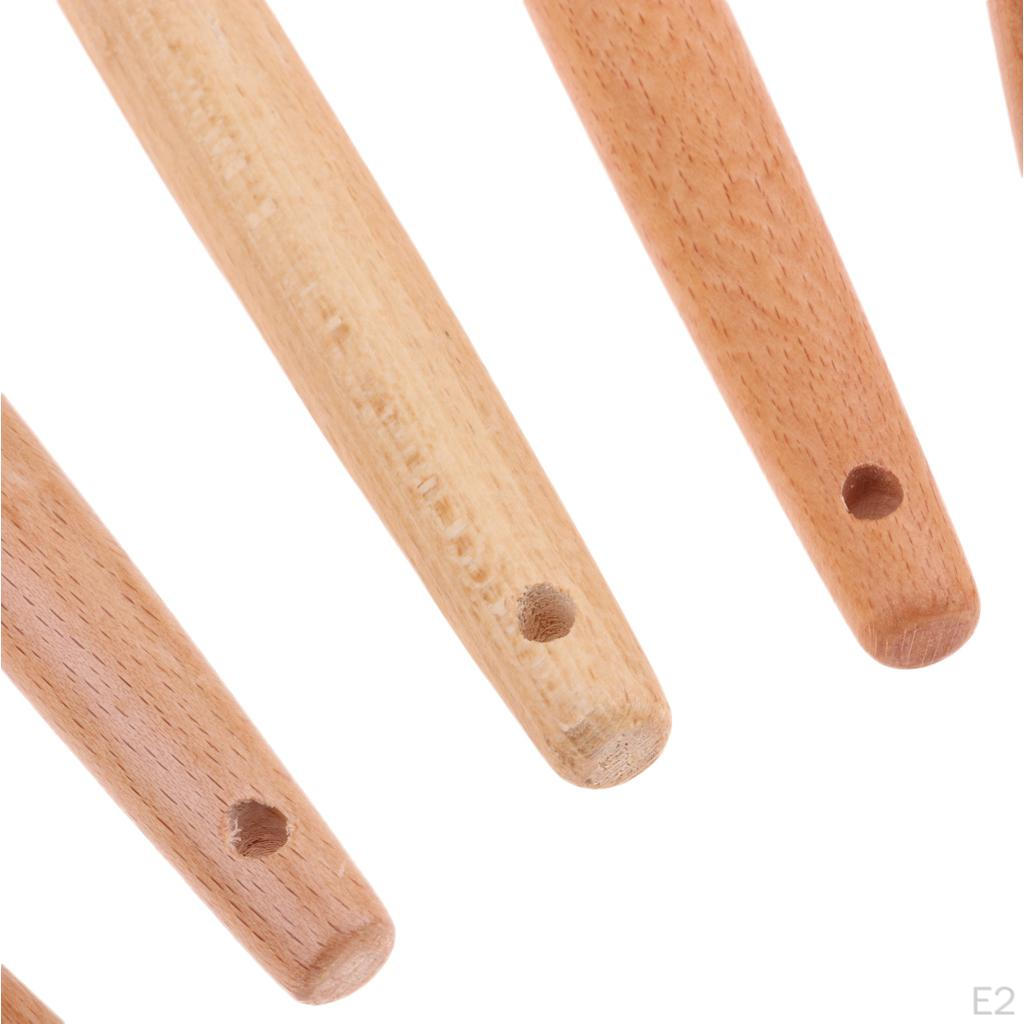 1 Set Silicone Cooking Kitchen Utensils with Wooden Handle for Camping Hiking Backpacking