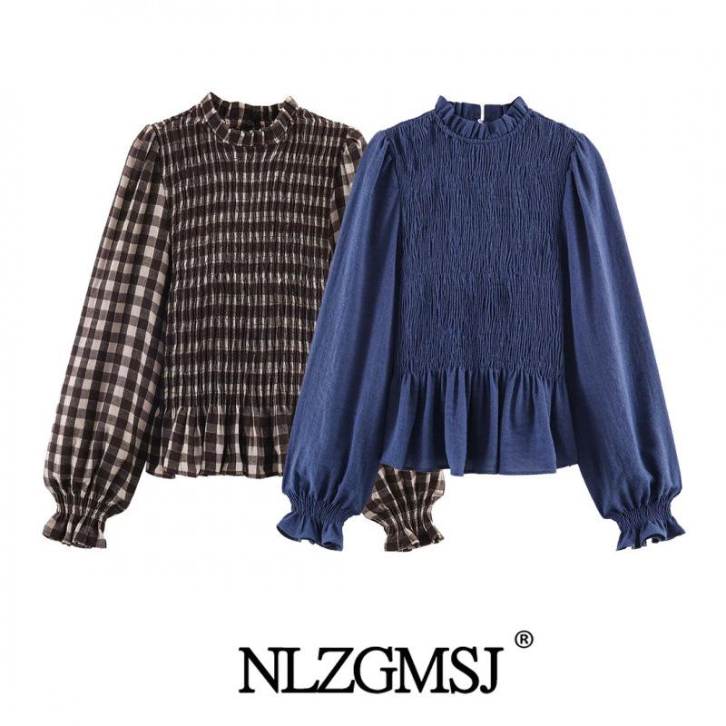 

European & American Style Versatile Honeycomb Plaid Shirt - Winter 2025 Collection S