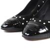Great CHANEL pumps COCO Mark Faux Pearl Patent Leather Suede black 36 G33423 Used