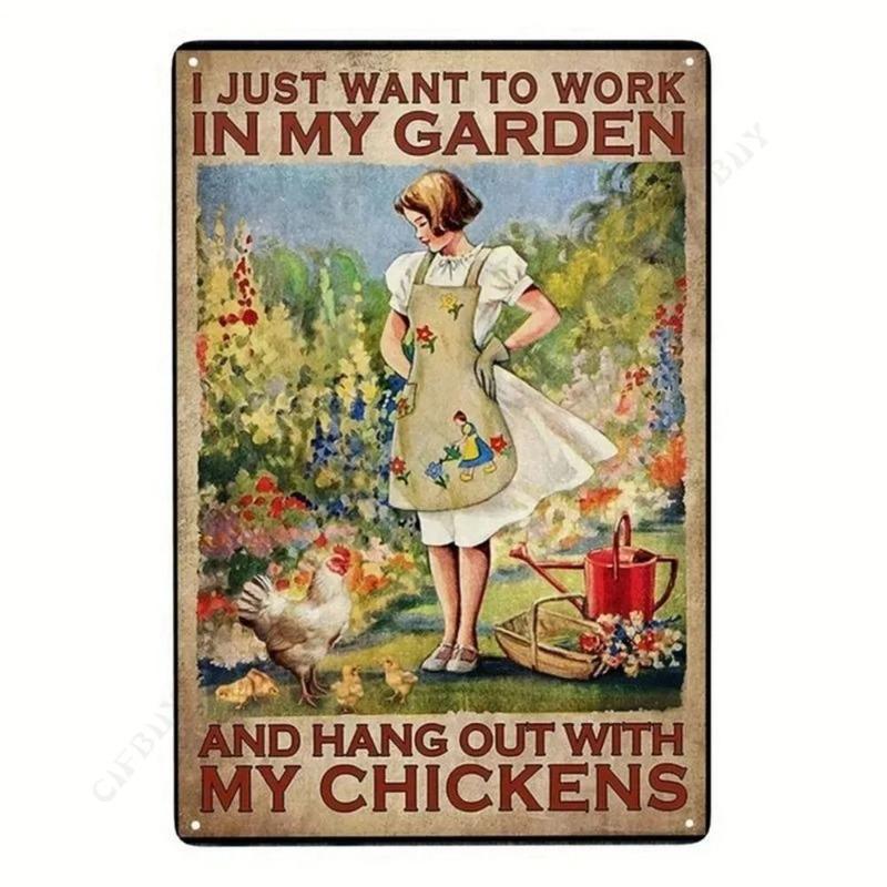 My Garden Tin Sign, Metal Wall Decor 20x30cm
