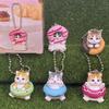 5 Styles Trendy Toy Blind Box - Donut Cat Beaded Chain Bag Charm Food-Themed Cute Cat Bag Pendant Kid Holiday Birthday Gifts
