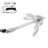 4 Tine 3.5lb Folding Anchor with 25ft Rope Kit Portable for Marine Sailboats Kayak Canoe Watercraft