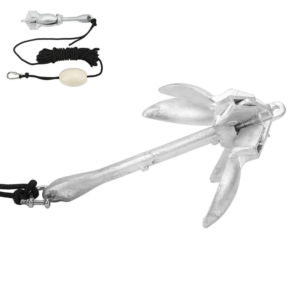 4 Tine 3.5lb Folding Anchor with 25ft Rope Kit Portable for Marine Sailboats Kayak Canoe Watercraft