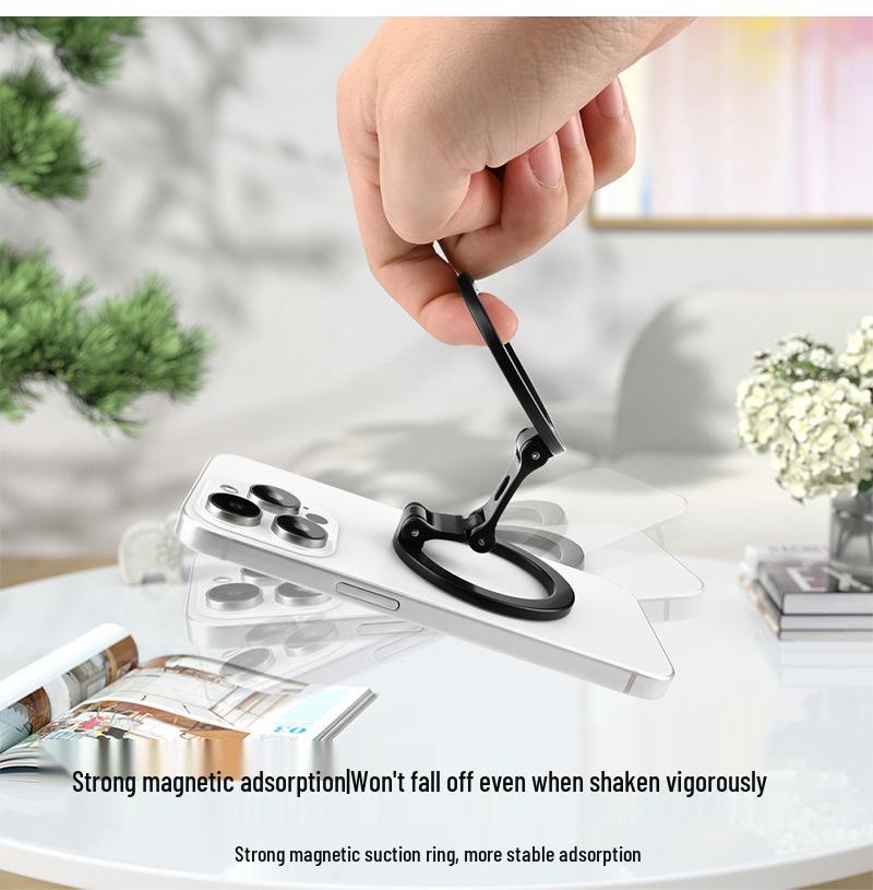Dual-Sided Magnetic Phone Holder: Rotatable, Foldable & Strong Grip for Desktop Use