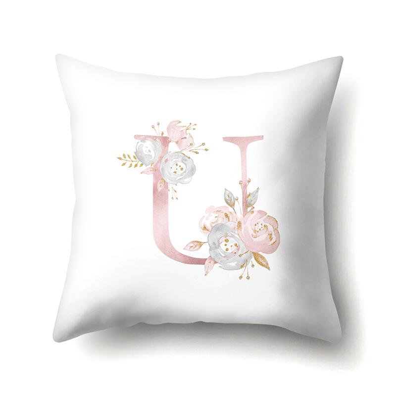 Polyester Pillowcase Automobile Decoration Home 26 English Letter Printing Pillowcase Waist Cushion Cover