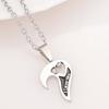 1 Pair Couple Necklace I Love You Rhinestone Inlaid Unisex Heart Shape Pendant Lover Necklace for Anniversary