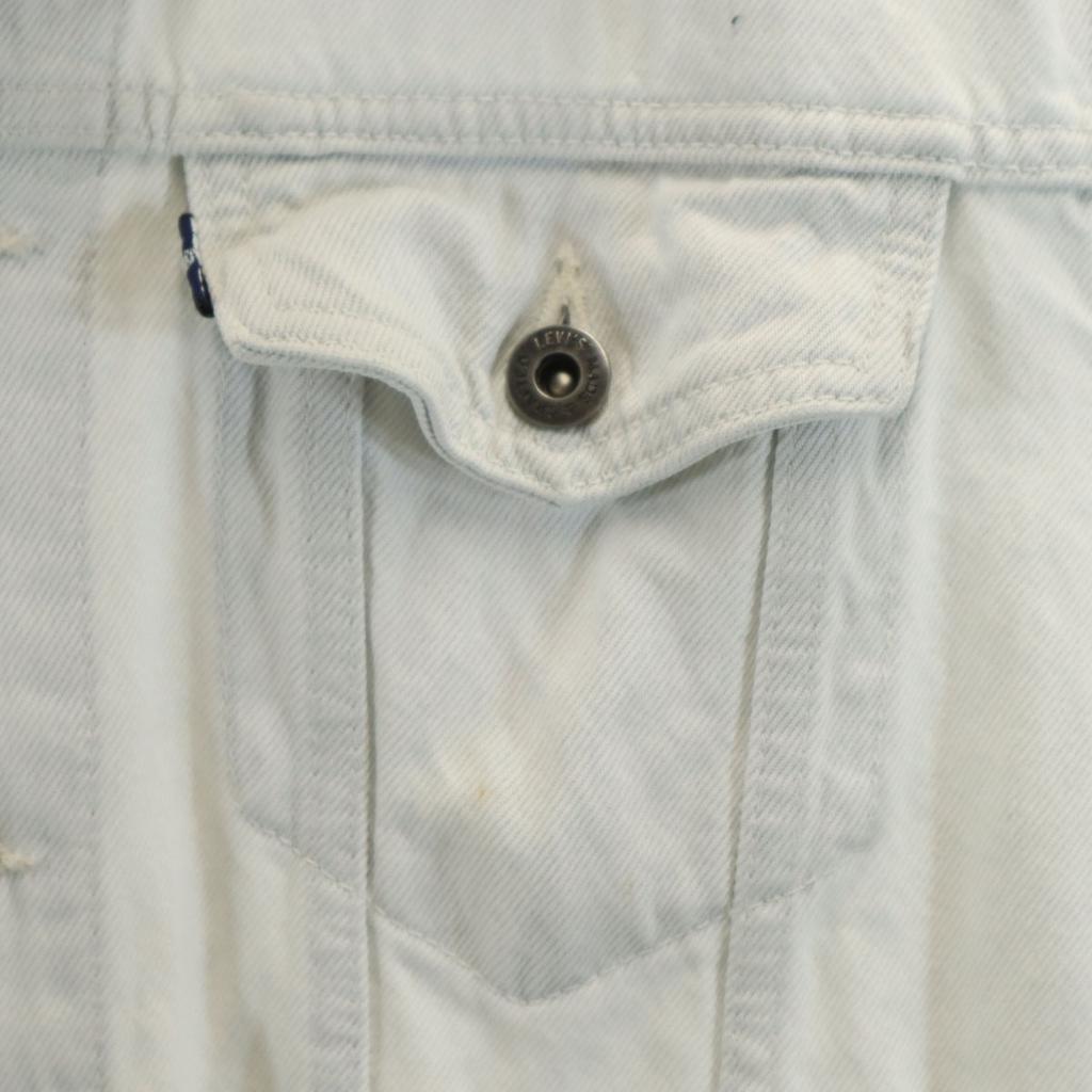 Levi's Big E Denim Jacket S White System Jeans Men's Used