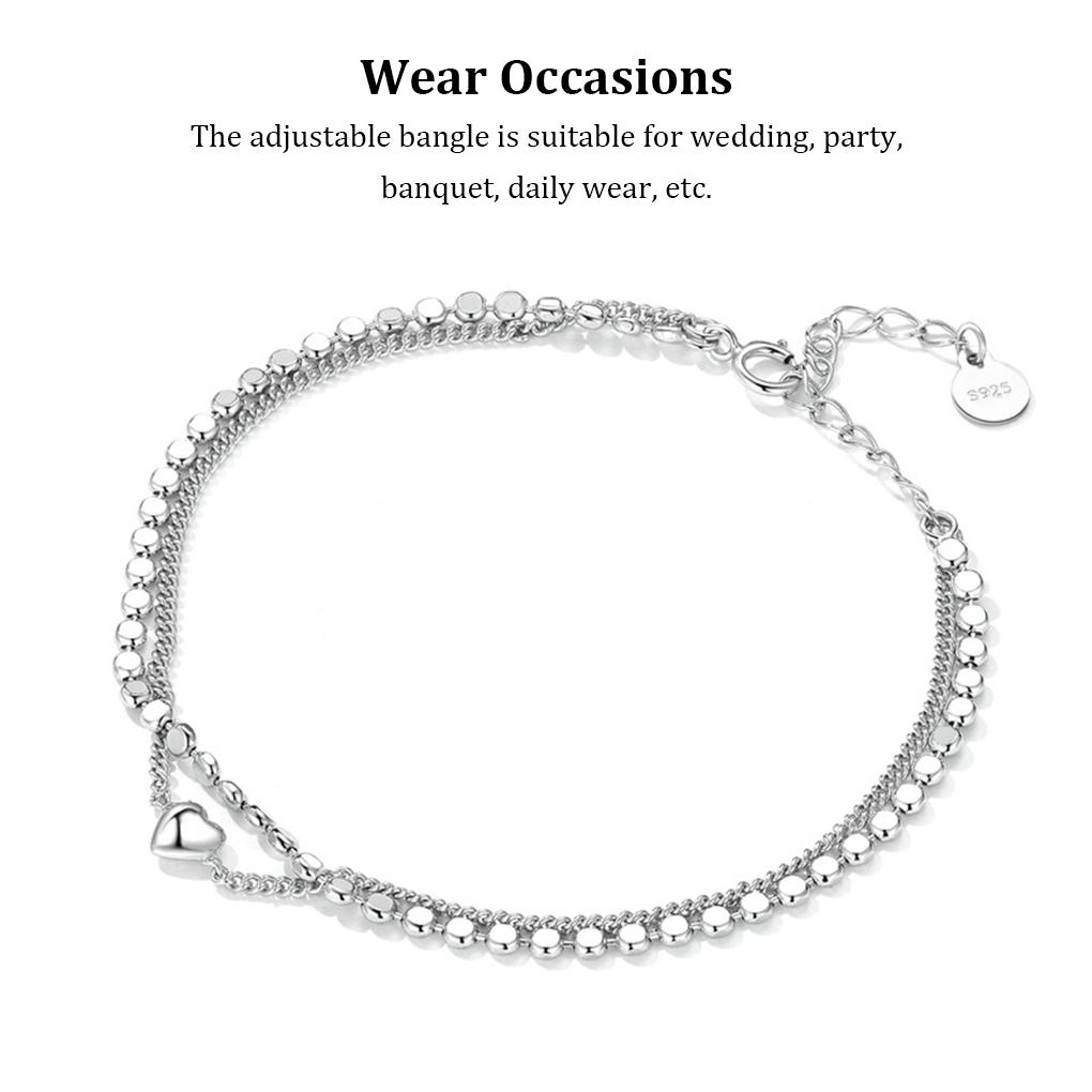 

Brass Women Dual Layer Bracelet Mirror Polished Unfading Portable Bangle CN