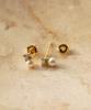 Alleun Silver 925 Swarovski Pearl Cubic Clover Silver Earrings