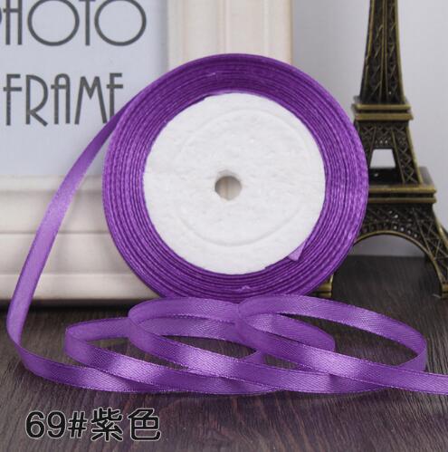 22 Meters (25 Yards) Silk Satin Ribbon 1/4" (6mm) Party Home Wedding Decoration Gift Wrapping Christmas New Year DIY Material
