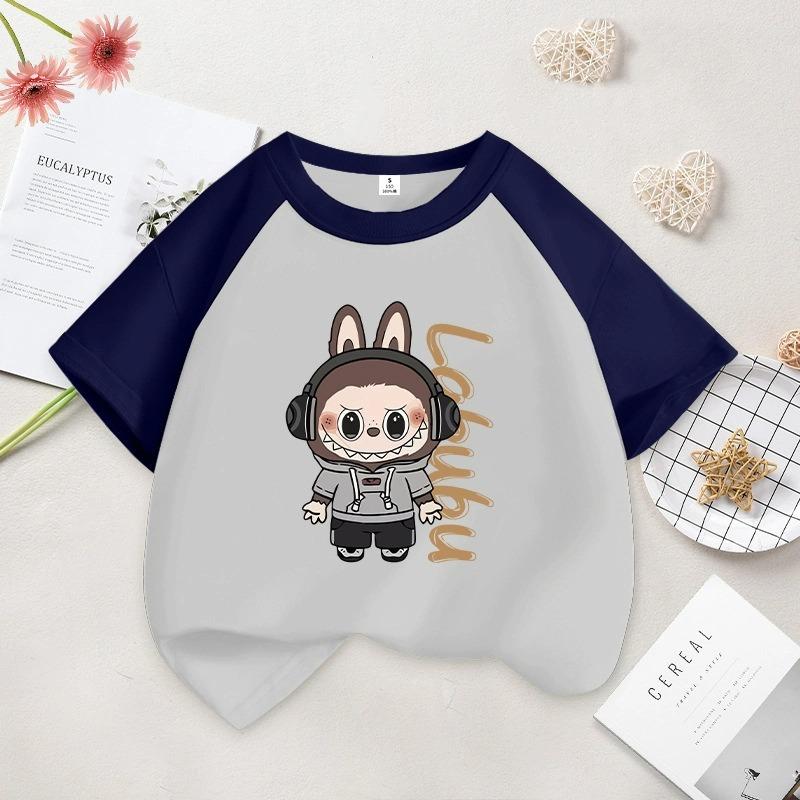 

Мультяшная Графическая Детская Взрослая Футболка с Принтом LABUBU Летняя Женская Мода Девочка Футболка с Коротким Рукавом Топ Пуловер Одежда 130