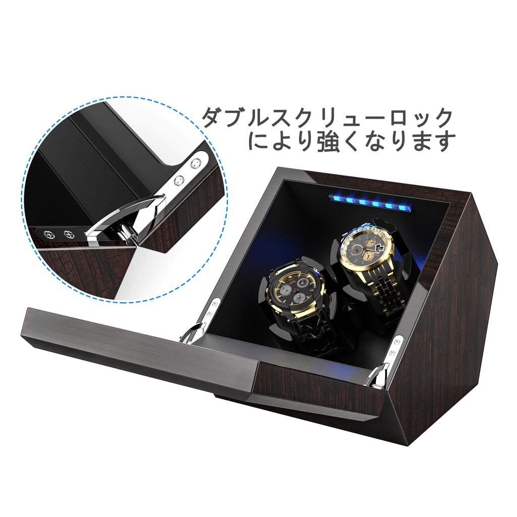 INCLAKE Winding Winds 2 Automatic Watch Watch Watch Winder with LED Equipped with Japanese Mabuchi Quiet For Men and Watches Bark Machine, Watches,