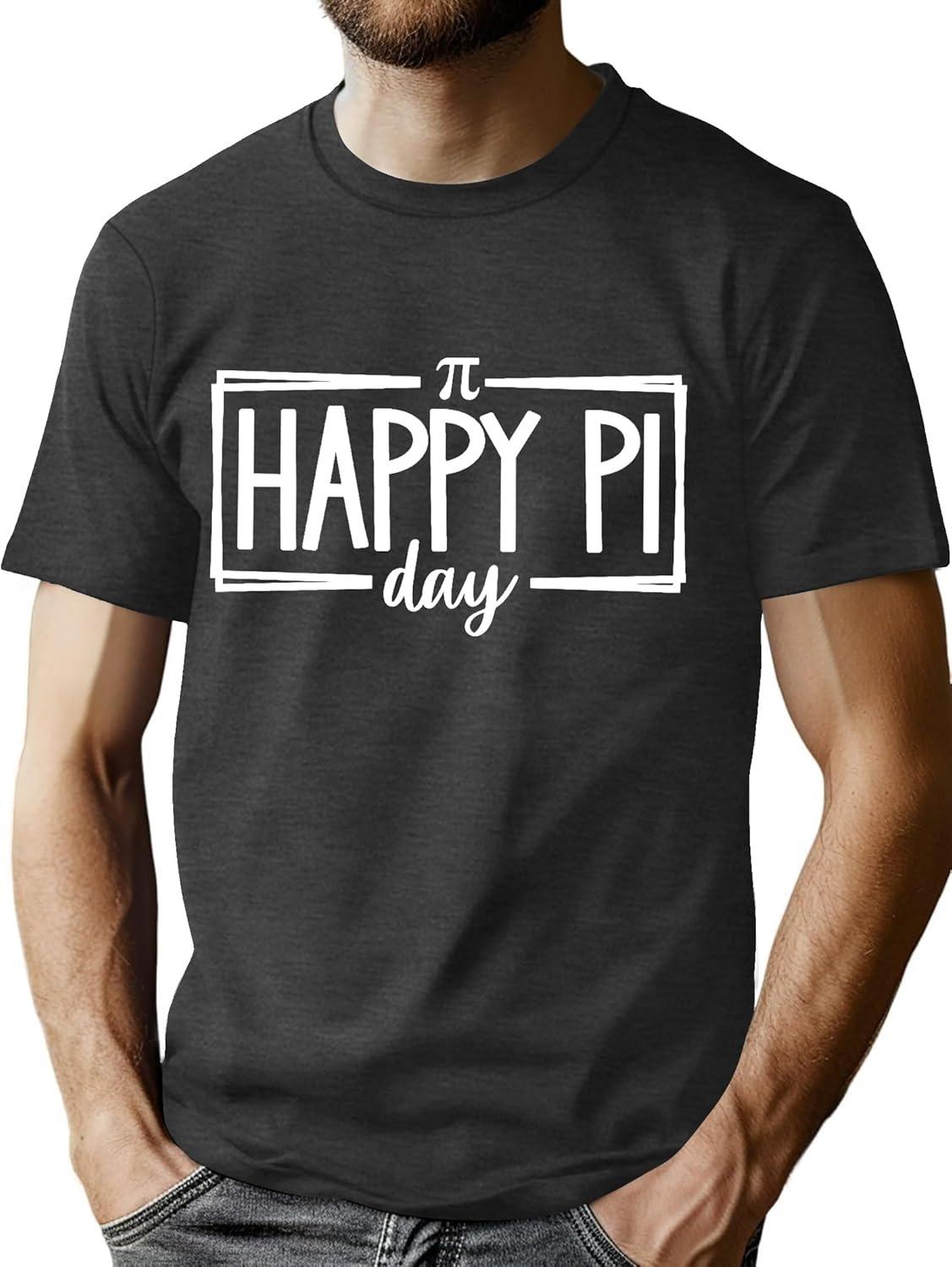 

Happy Pi Day Shirt for Men Black Mens Tee - Men s Crew Short Sleeve T-Shirts Large чёрный