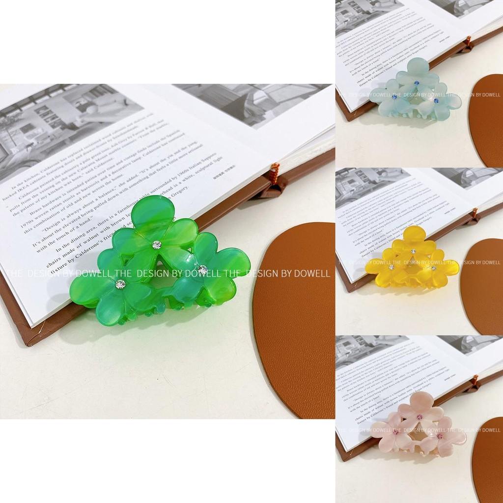 Elegante florales Design Acetat Haarspange Luxus Strass Haarklammer für Frauen